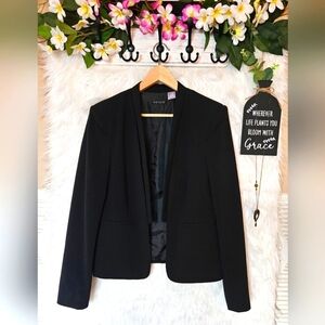 Venus Tailored Open Front Fold Lapel Cropped Blazer